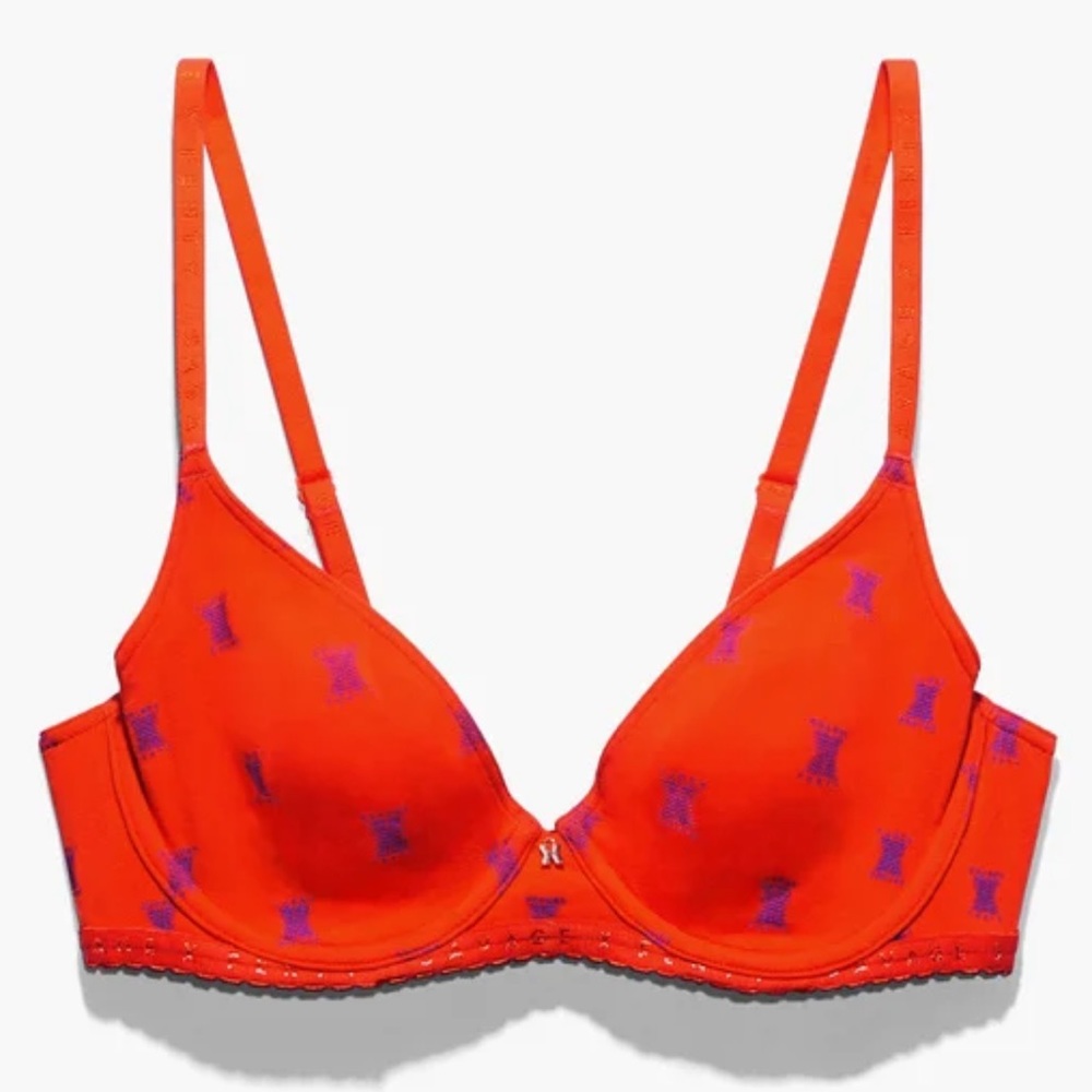 🆕SAVAGE X FENTY Orange Cotton Jersey Unlined Bra - Size: 34C
